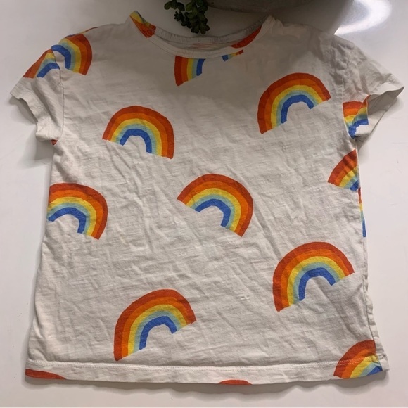 NADADELAZOS Rainbows Print short sleeve kids T-Shirt in Ivory 4 years tee - Picture 3 of 9
